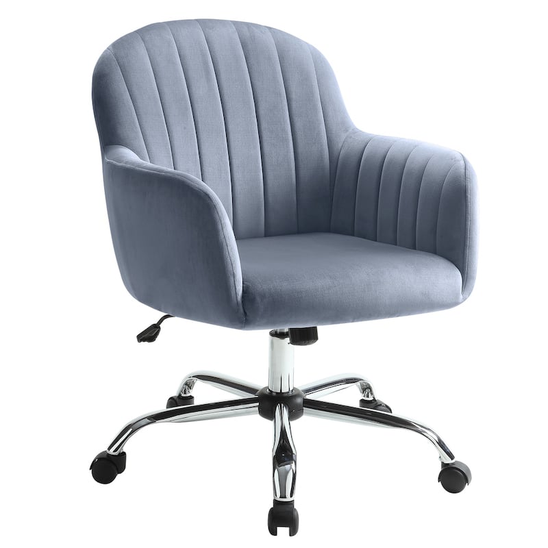 Geln Contemporary Velvet Upholstery Height Adjustable Desk Chair by Furniture of America