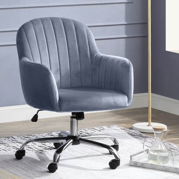 Furniture of America Geln Contemporary Velvet Fabric Office Chair