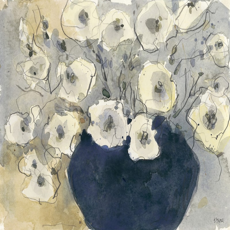 White Blossom Study I' Painting Print on Wrapped Canvas - Multi-Color