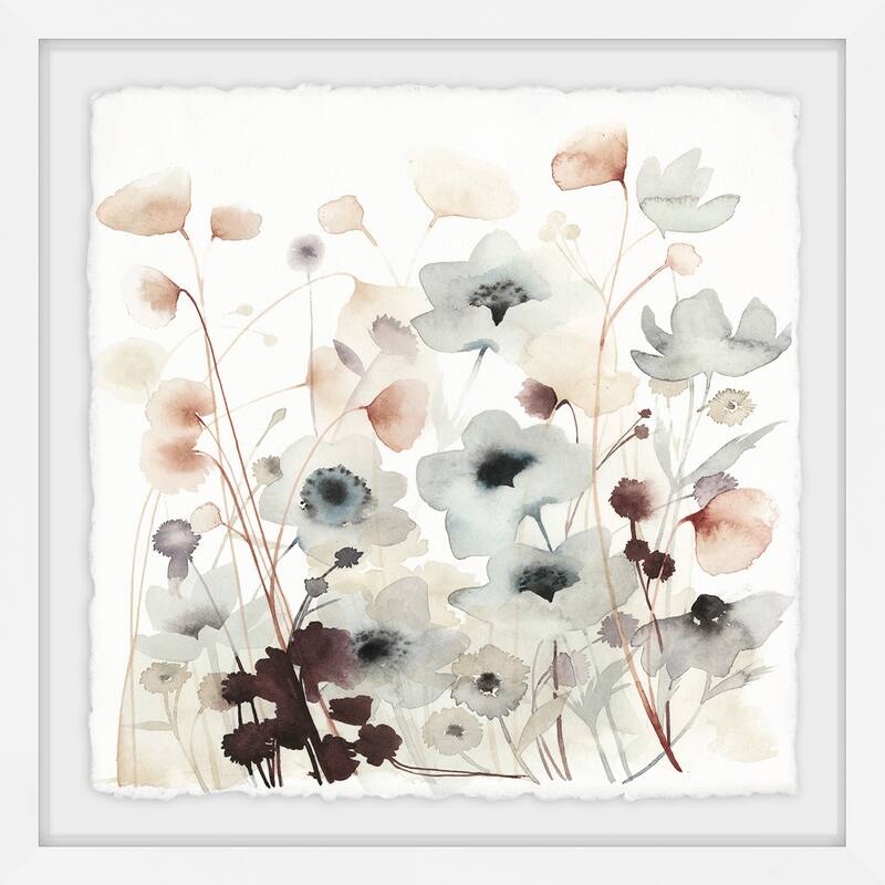 Bespoken Blossoms II' Framed Painting Print - Multi-Color