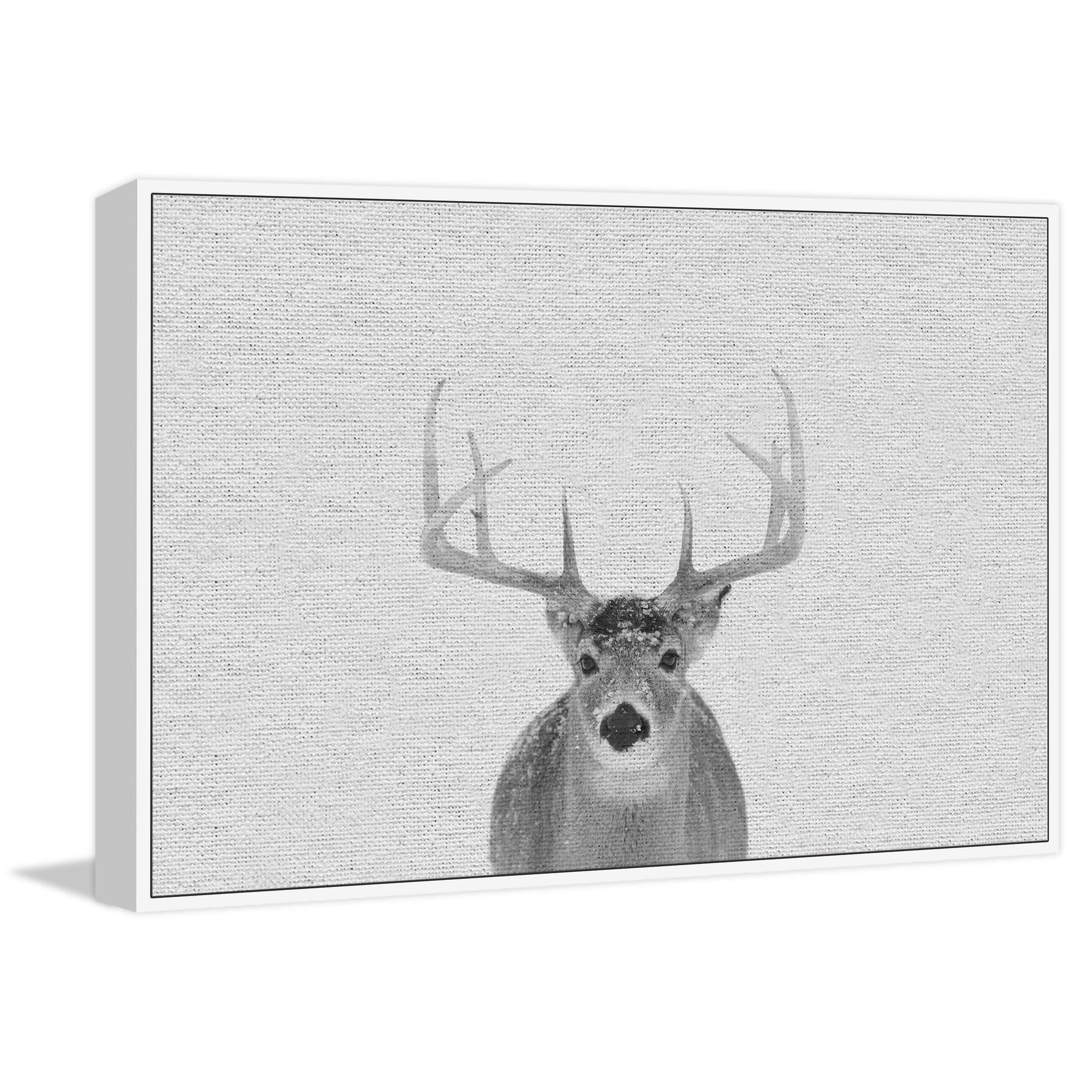 Marmont Hill - Handmade Serious Deer Floater Framed Print on Canvas