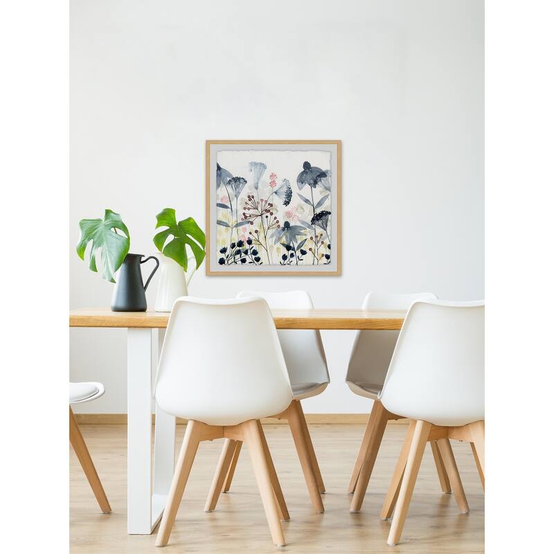 Layered Gardens I' Framed Painting Print - Multi-Color