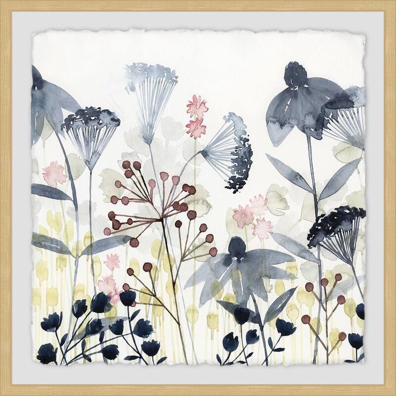 Layered Gardens I' Framed Painting Print - Multi-Color