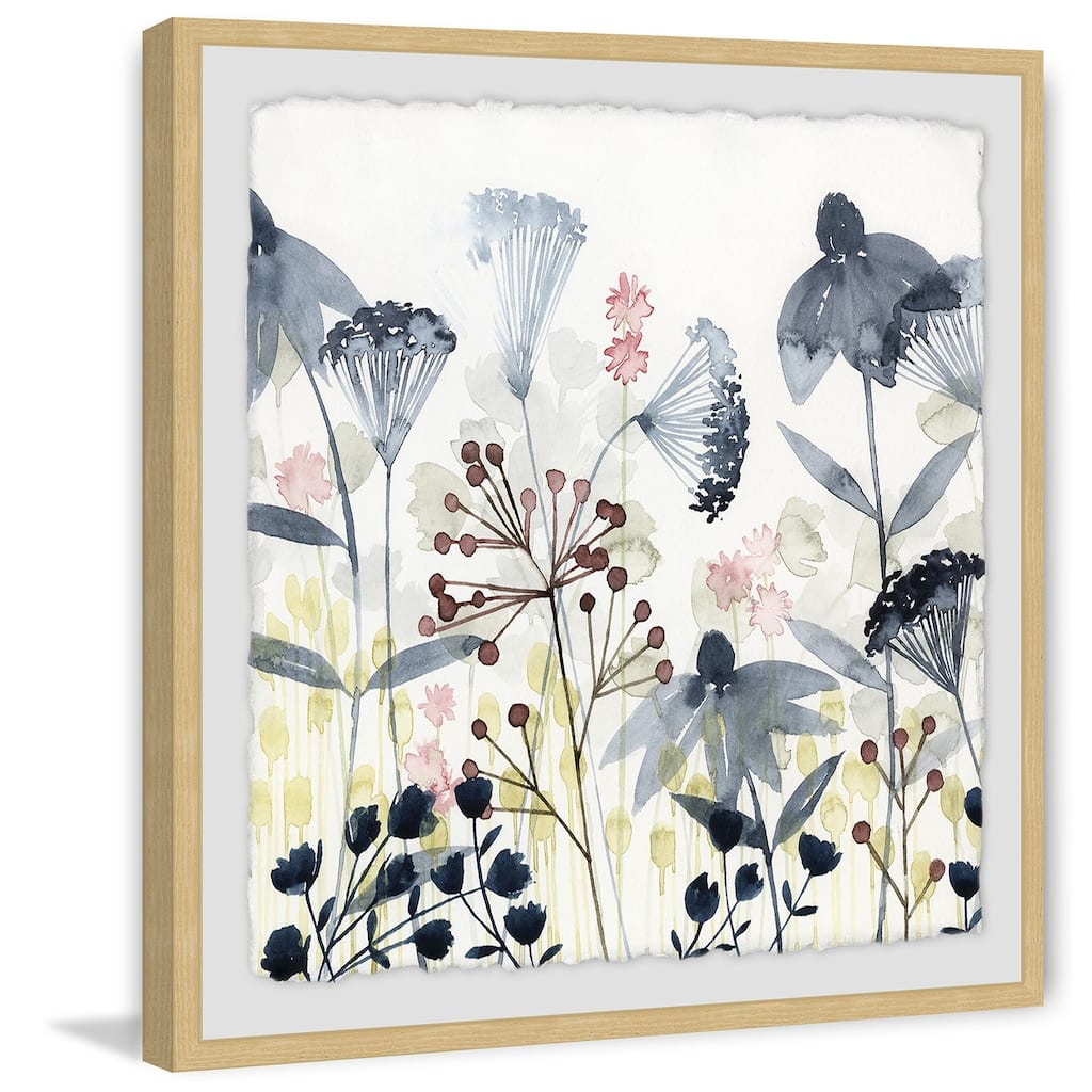 Layered Gardens I' Framed Painting Print - Multi-Color