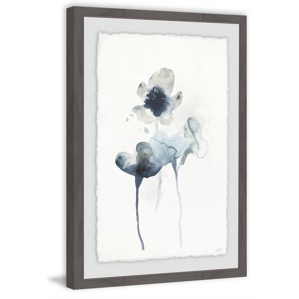 Midnight Blossoms II' Framed Painting Print - Multi-Color
