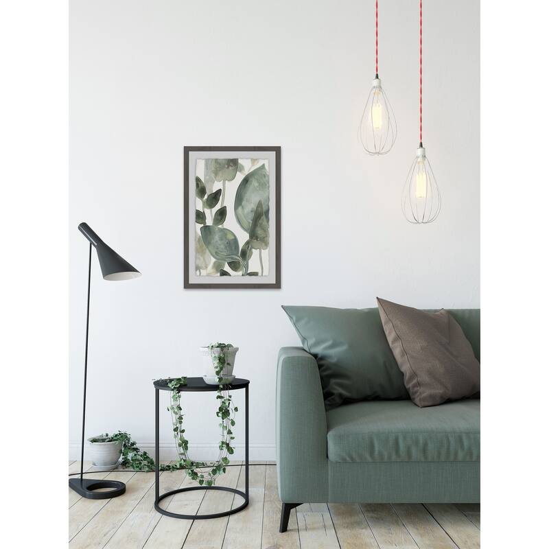 Water Leaves II' Framed Painting Print - Multi-Color