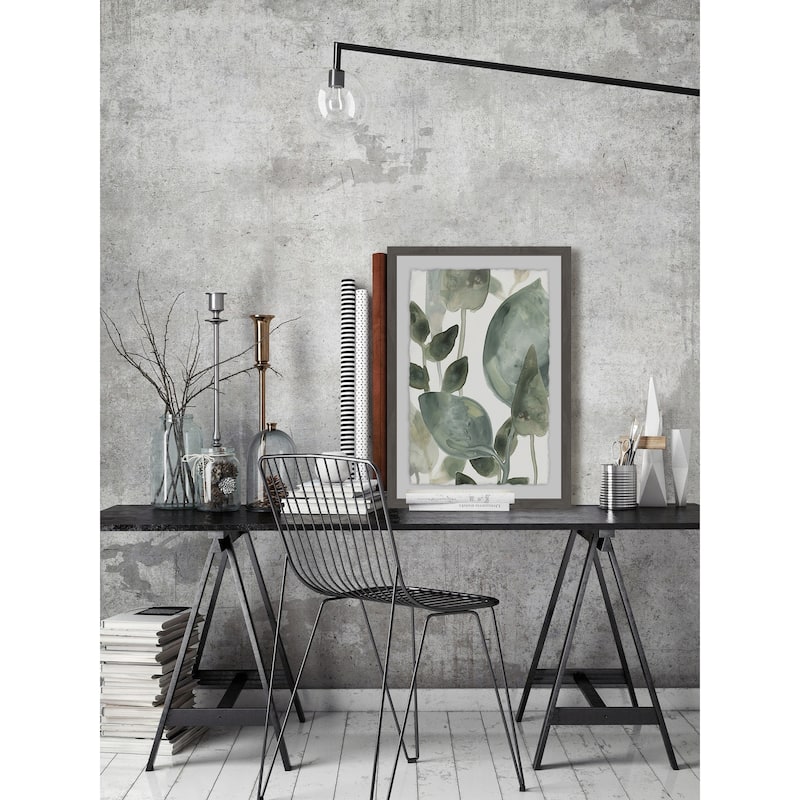 Water Leaves II' Framed Painting Print - Multi-Color