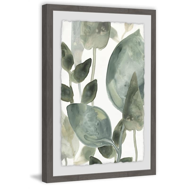 Water Leaves II' Framed Painting Print - Multi-Color