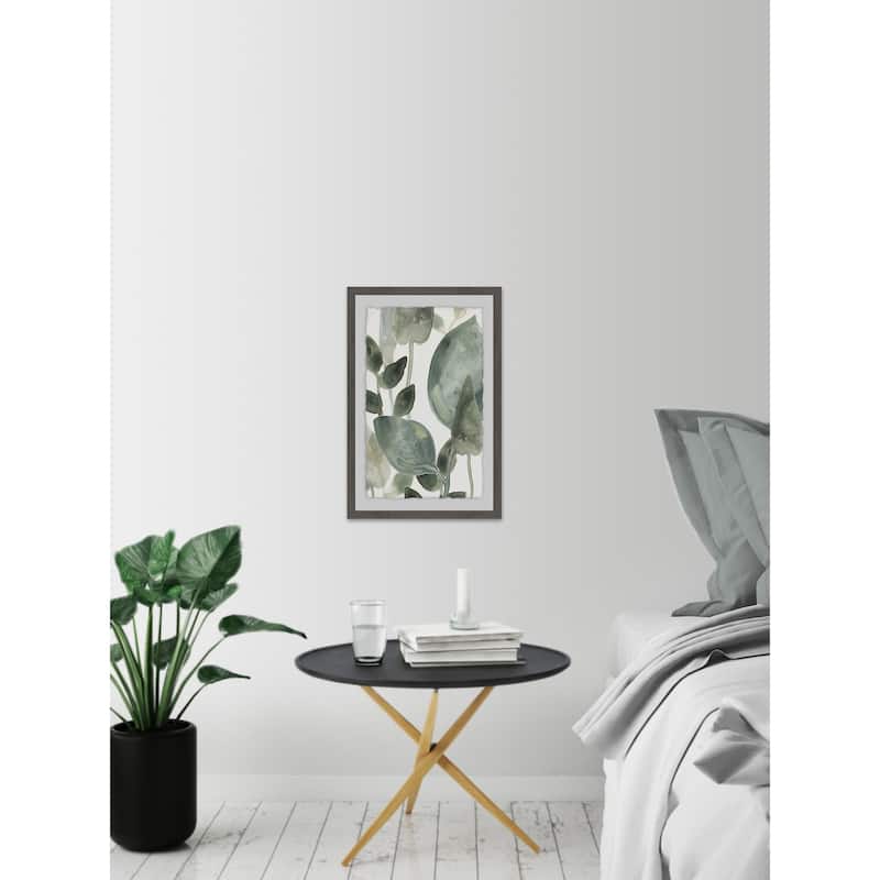 Water Leaves II' Framed Painting Print - Multi-Color