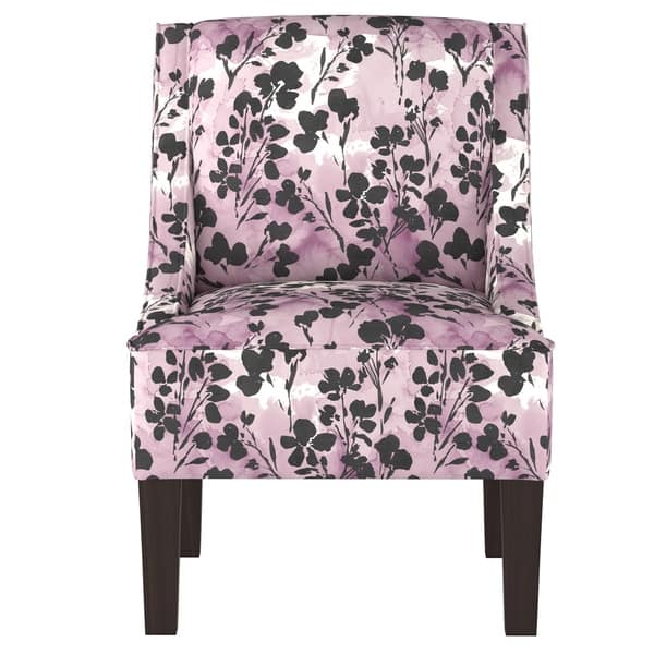 Shop Skyline Furniture Swoop Arm Chair In Adelaide Floral Lavender