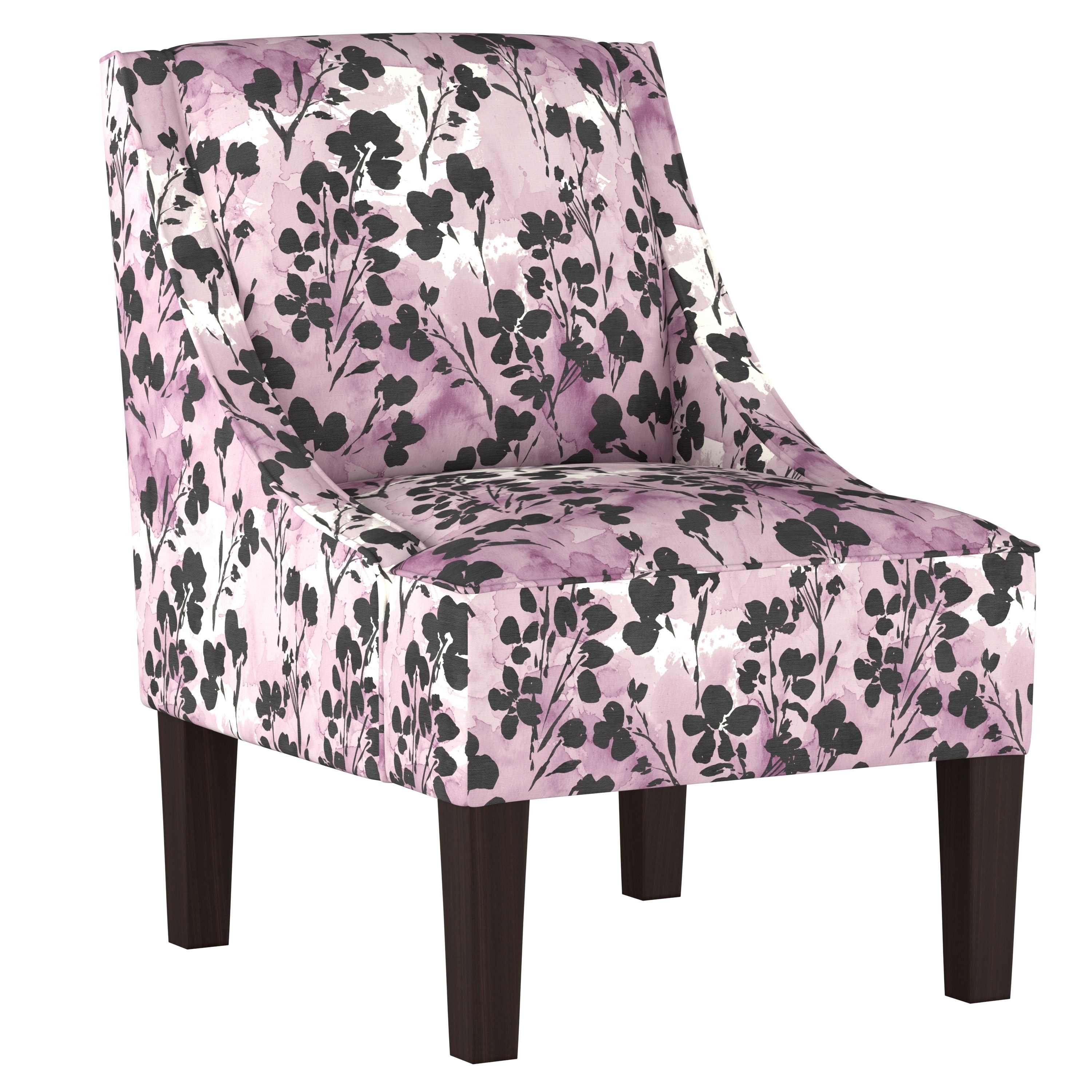 Shop Skyline Furniture Swoop Arm Chair In Adelaide Floral Lavender