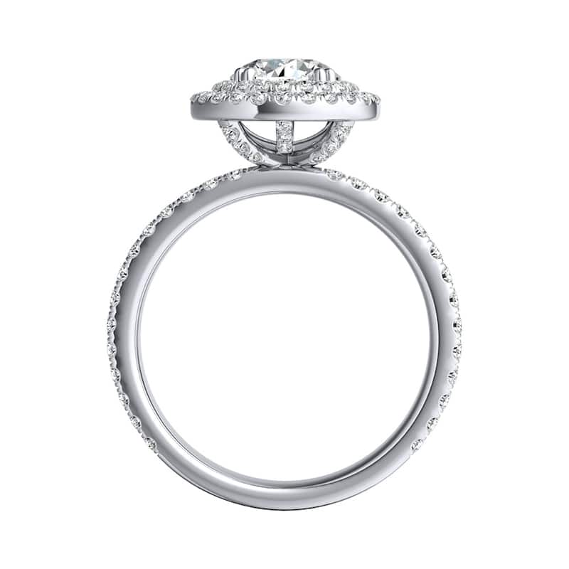 Auriya 14k Gold 1 1/2ct Moissanite Double Halo Diamond Engagement Ring 9/10ctw