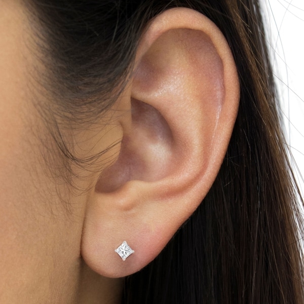 princess cut diamond earrings studs