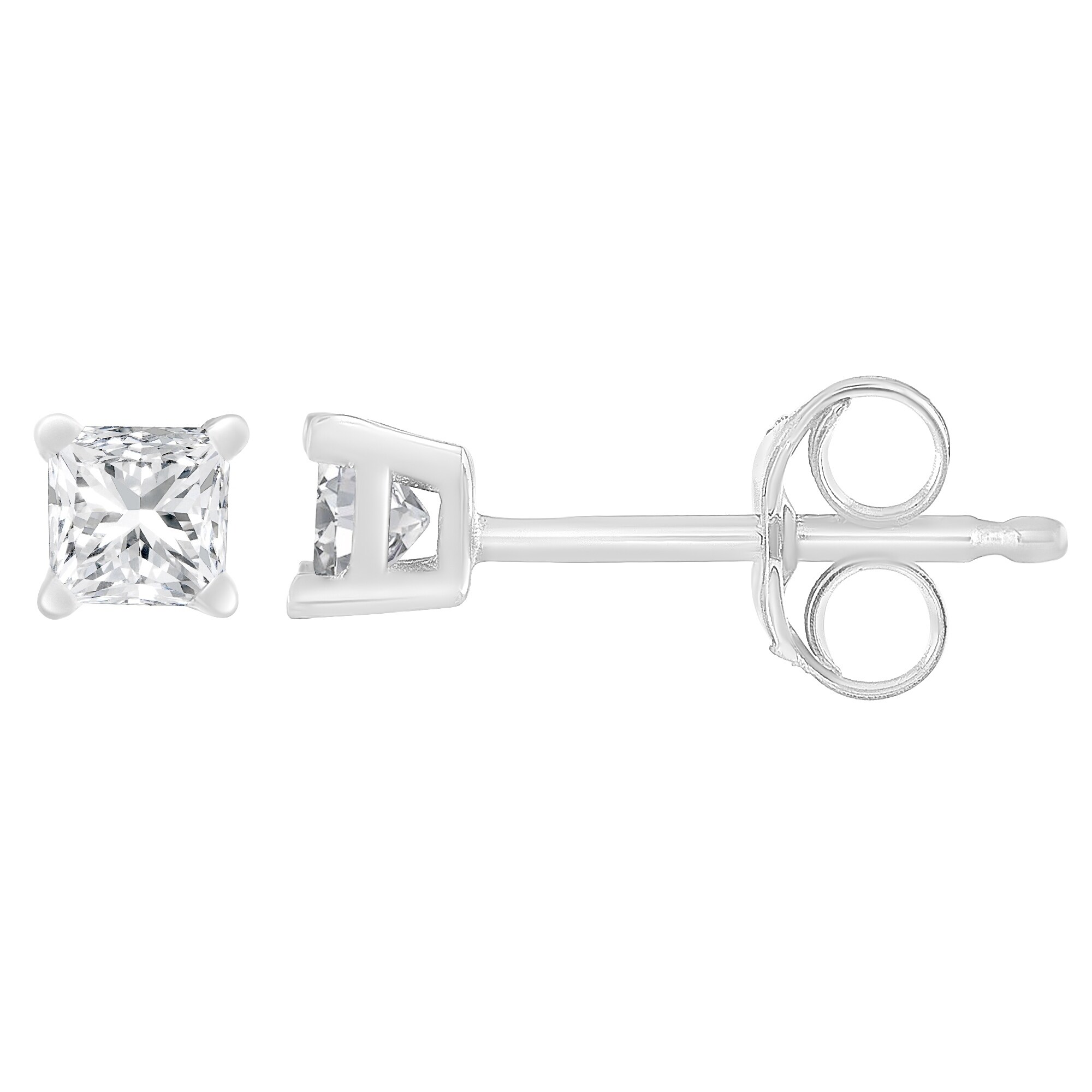 0.08 ctw, I1 clarity PARIKHS Princess Cut Diamond Stud Prime Quality in 14K Yellow Gold 0.08 ctw, I1 clarity PARIKHS Princess Cut Diamond Stud Prime Quality in 14K Yellow Gold