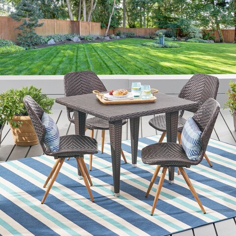 Cadlao Outdoor 5 Piece Wicker Dining Set by Christopher Knight Home