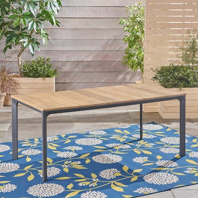 Westcott Outdoor Aluminum and Wood Dining Table by Christopher Knight Home - 70.25"L x 35.50"W x 29.25"H