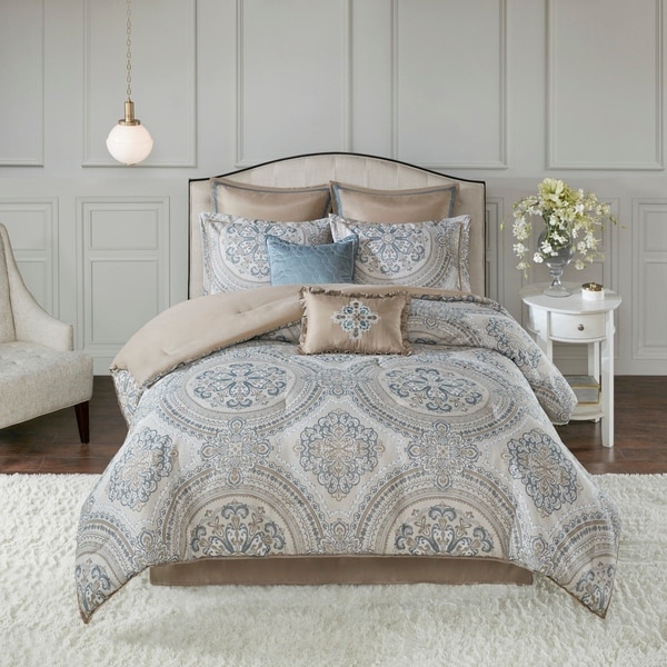 Madison Park Verena 8 Piece Chenille Jacquard Comforter Set