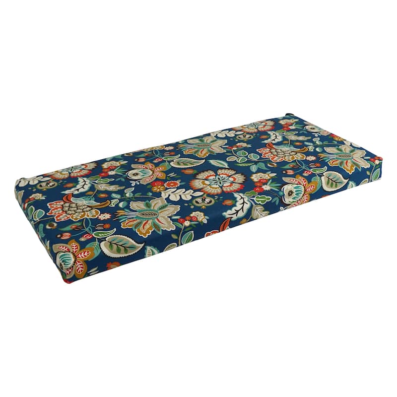 Blazing Needles 48-inch All-Weather Bench Cushion - Telfair Peacock