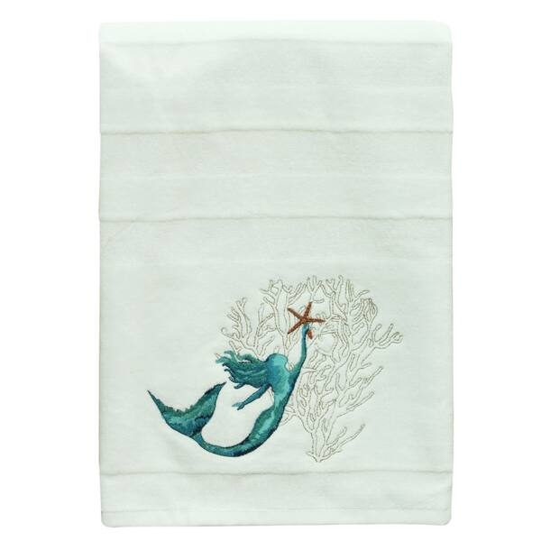 Set Of 2 Hand Towels Mermaid Anchor Sea Ocean Blue Bathroom Decor Home Garden Towels Washcloths