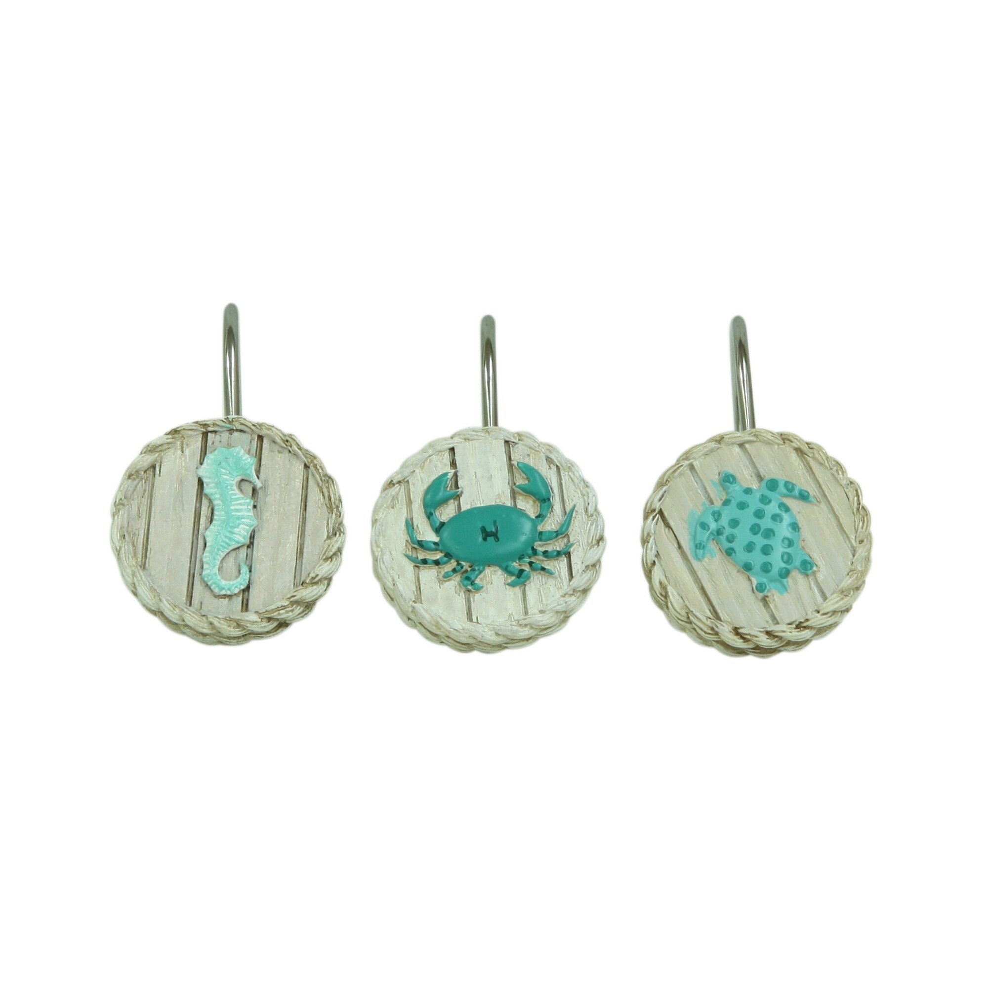 Shop Coastal Patch Shower Curtain Hooks By Bacova Free Shipping