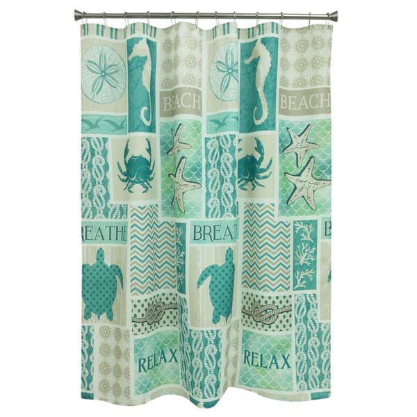 Coastal Patch Shower Curtain By Bacova Coastal Patch Shower Curtain By Bacova