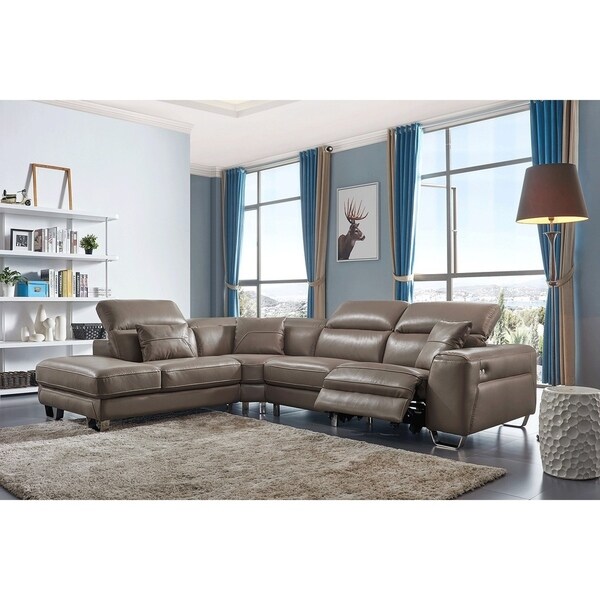 Luca Home Brown Auston Reclining Left Sectional Bed Bath