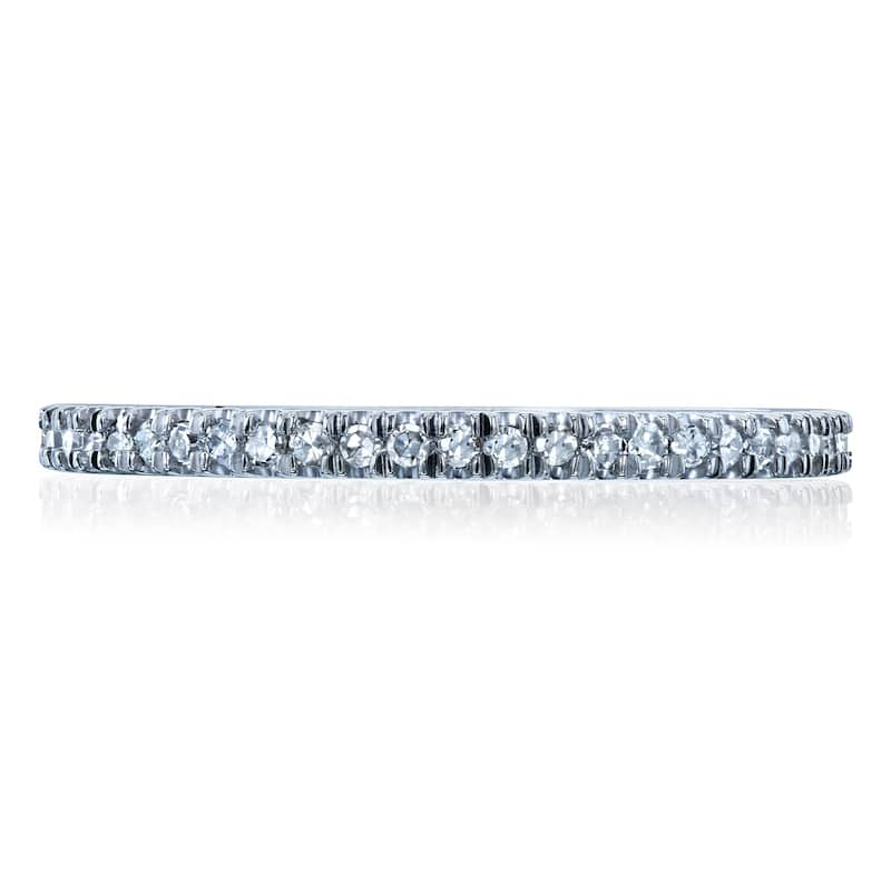 Annello by Kobelli 14k Gold 1/7ct TDW Diamond Pave Setting Womens Wedding Band