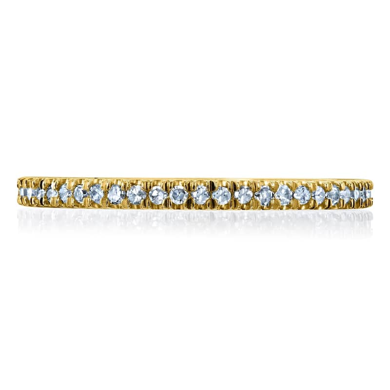 Annello by Kobelli 14k Gold 1/7ct TDW Diamond Pave Setting Womens Wedding Band