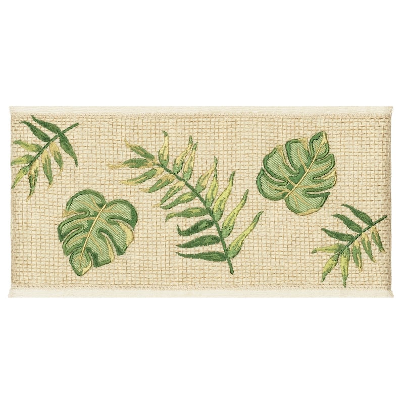 Authentic Hotel and Spa Turkish Cotton Palm Fronds Embroidered Cream 4-piece Towel Set