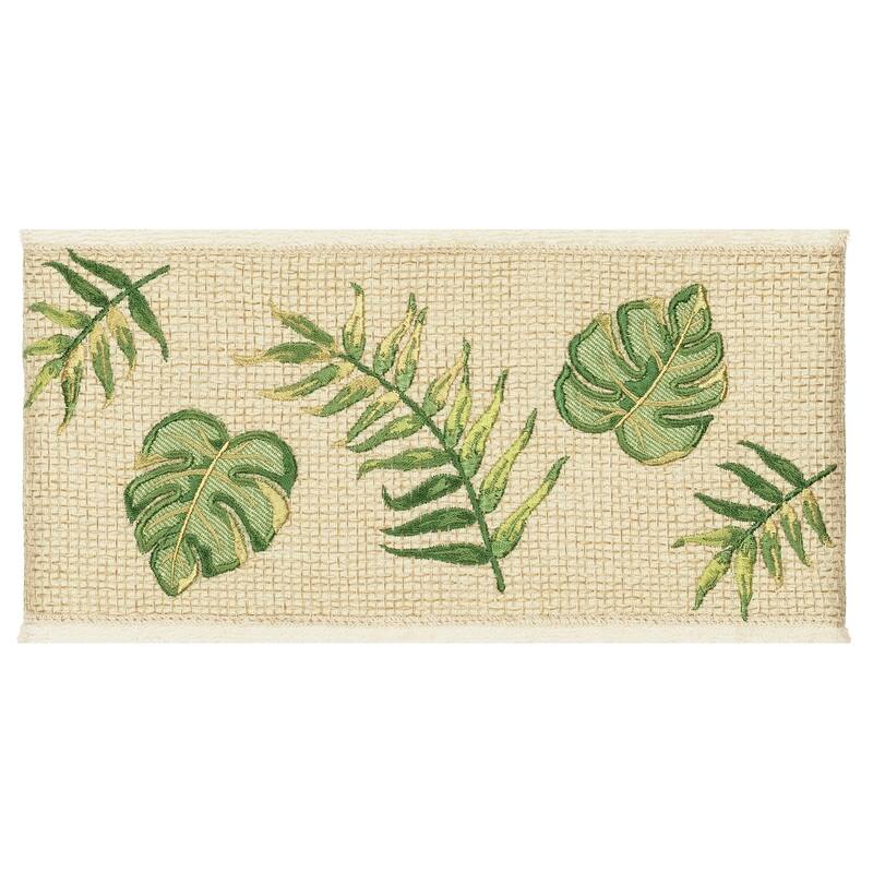 Authentic Hotel and Spa Turkish Cotton Palm Fronds Embroidered Cream 8-piece Towel Set