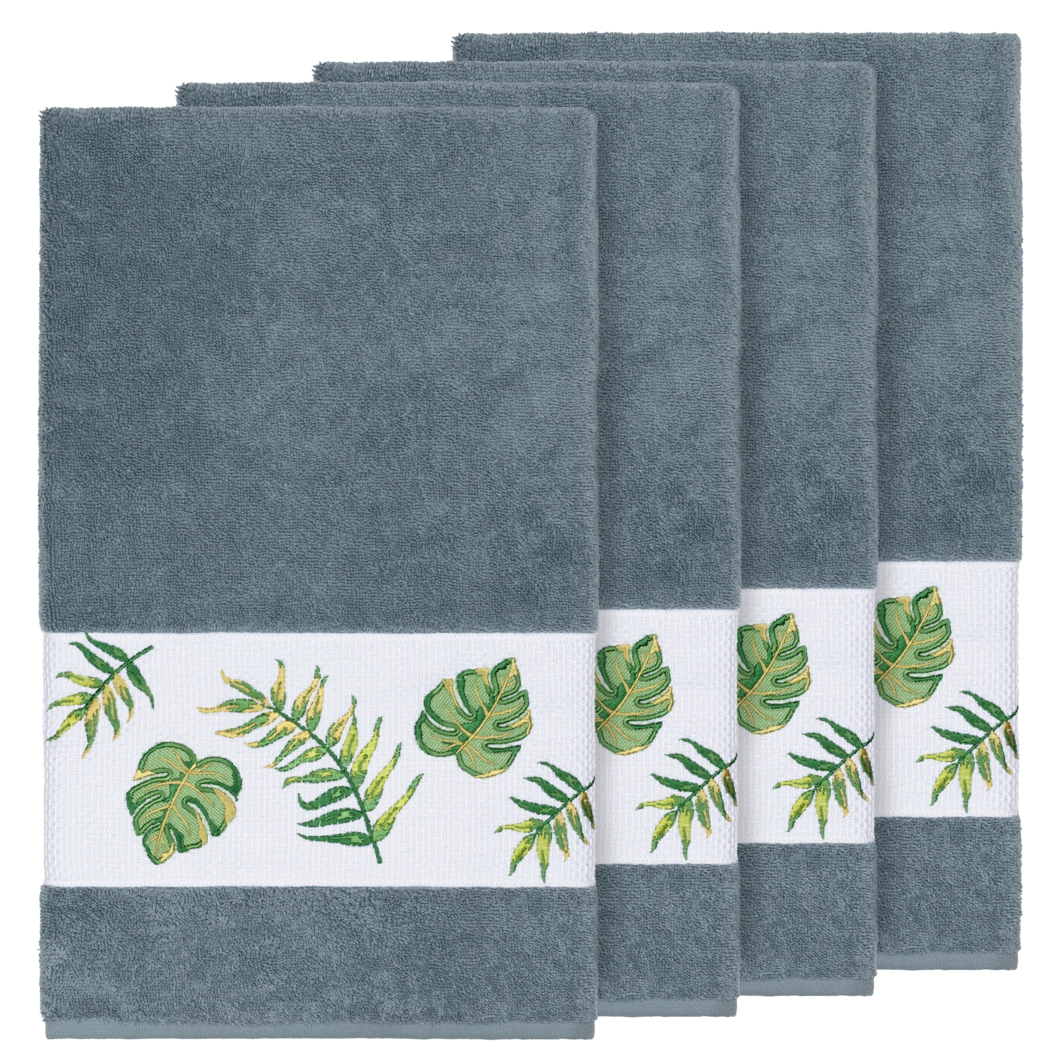 Authentic Hotel and Spa Turkish Cotton Palm Fronds Embroidered