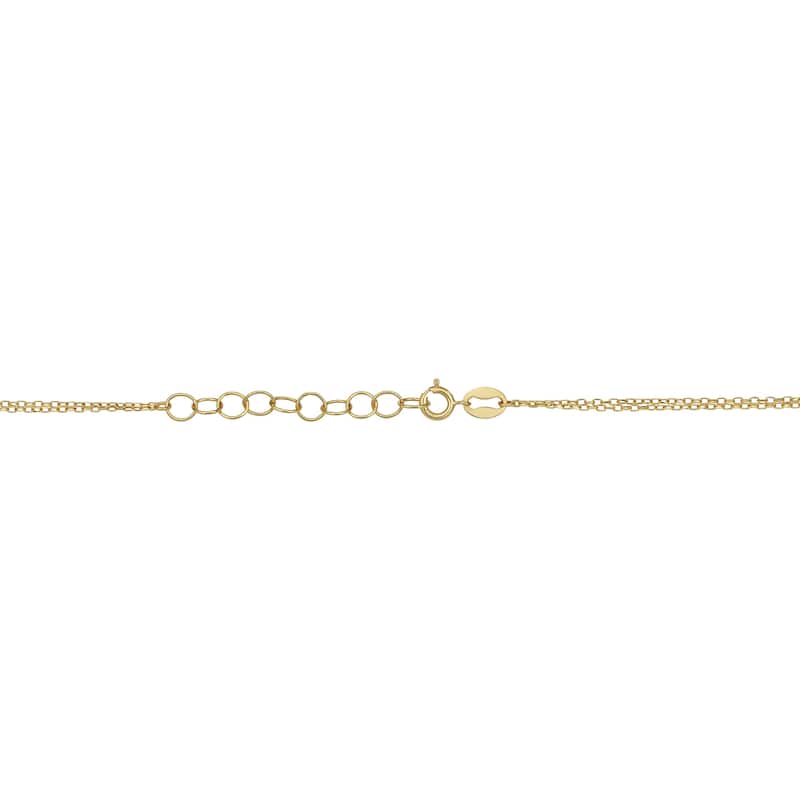 Fremada Italian 14k Yellow Gold Disc Station Layered Necklace (adjustable length from 16 to 17 inches)