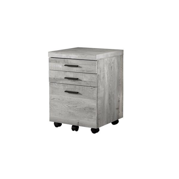 Shop Filing Cabinet 3 Drawer Wood Grain On Castors Free