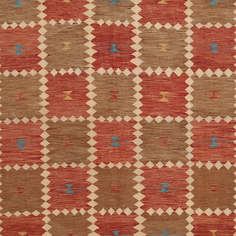 Handmade One-of-a-Kind Wool Kilim (Afghanistan) - 9'4 x 13'2