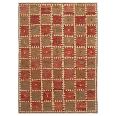 Handmade One-of-a-Kind Wool Kilim (Afghanistan) - 9'4 x 13'2
