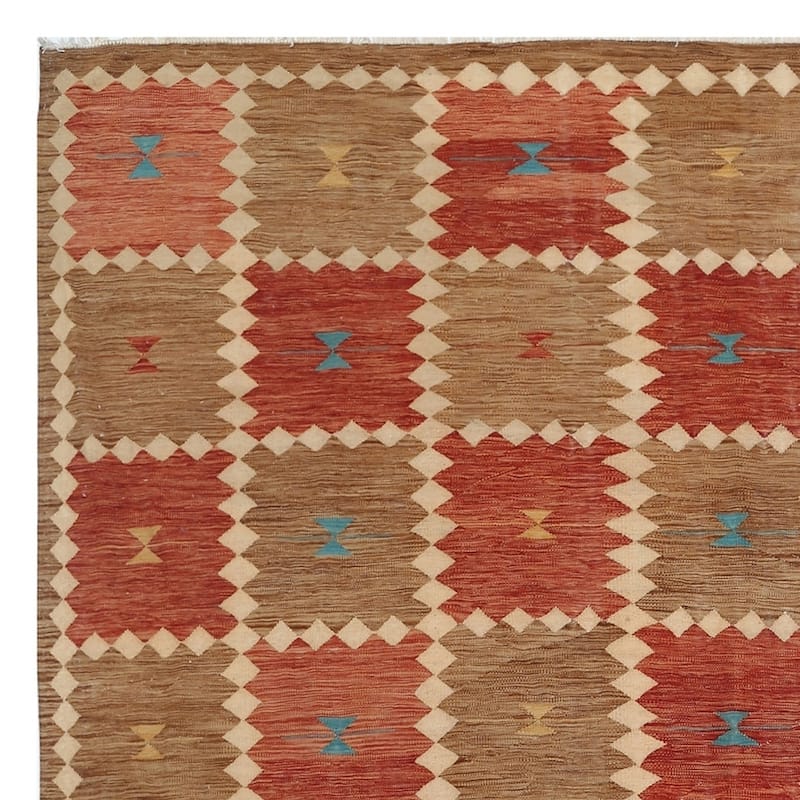 Handmade One-of-a-Kind Wool Kilim (Afghanistan) - 9'4 x 13'2