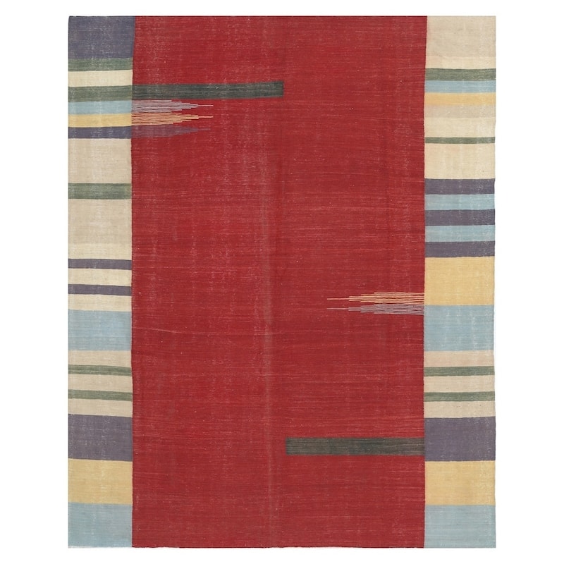 Handmade One-of-a-Kind Wool Kilim (Afghanistan) - 8'1 x 10'