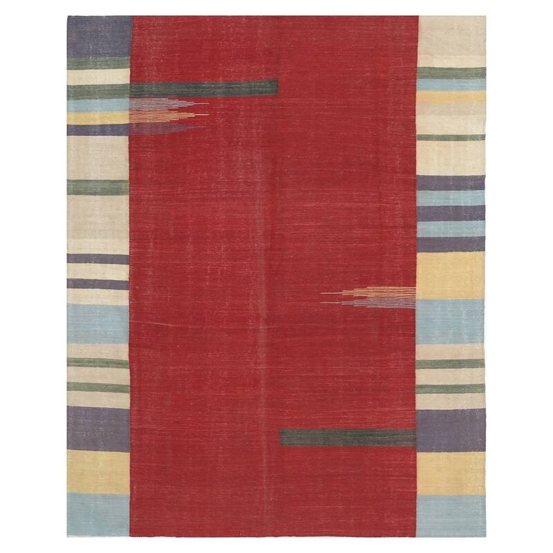 Handmade One-of-a-Kind Wool Kilim (Afghanistan) - 8'1 x 10'