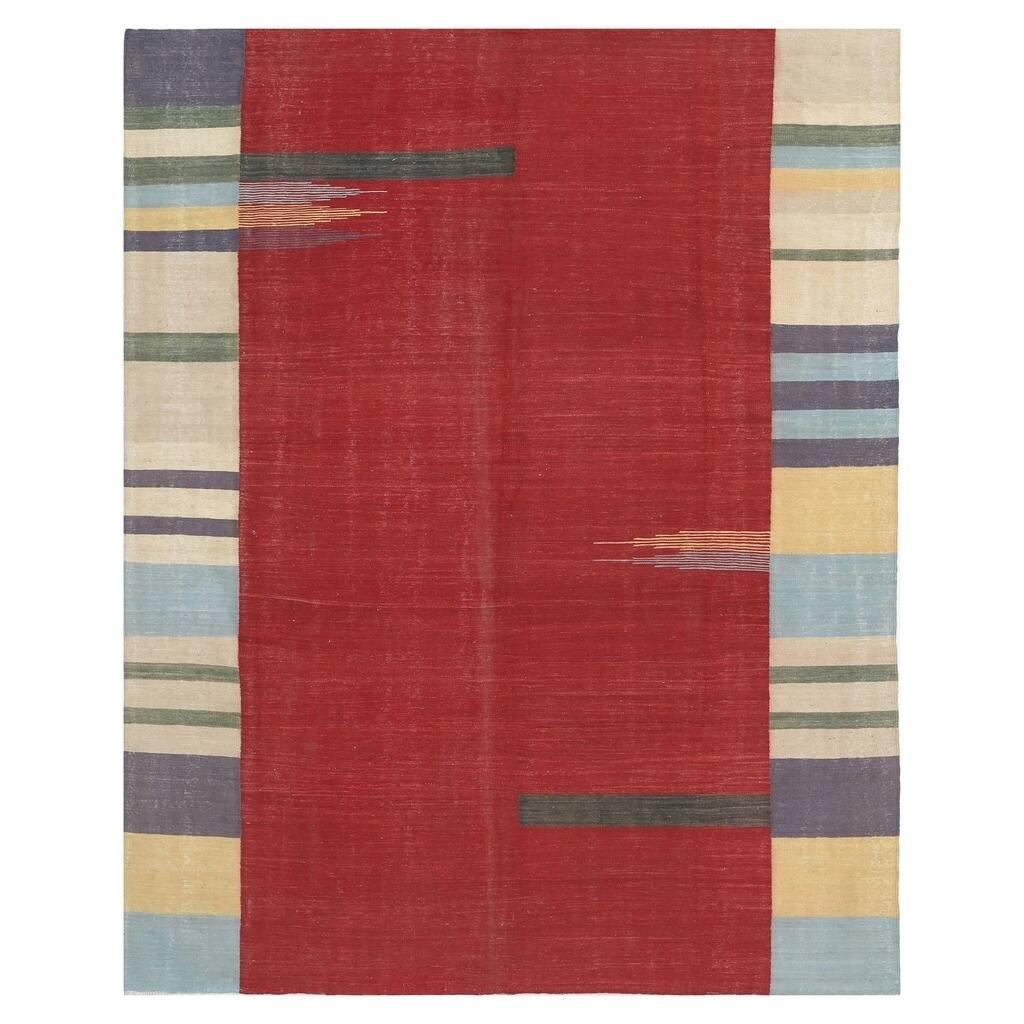 Handmade One-of-a-Kind Wool Kilim (Afghanistan) - 8'1 x 10'