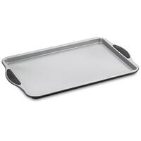 Nutrichef 15 Non-stick Cookie Sheet, Medium Gray Quality Carbon Metal W/  Red Silicone Handles : Target