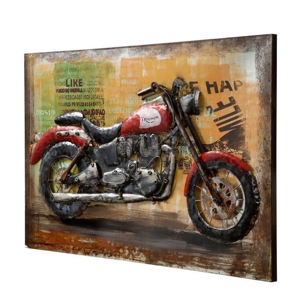 Retrograde Triumph Motorcycle 3D Wall Art - Grey - Bed Bath & Beyond ...