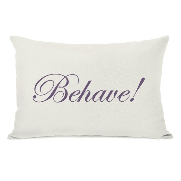 Behave or Not Reversible - Ivory Grape Blue 14x20 Pillow by OBC