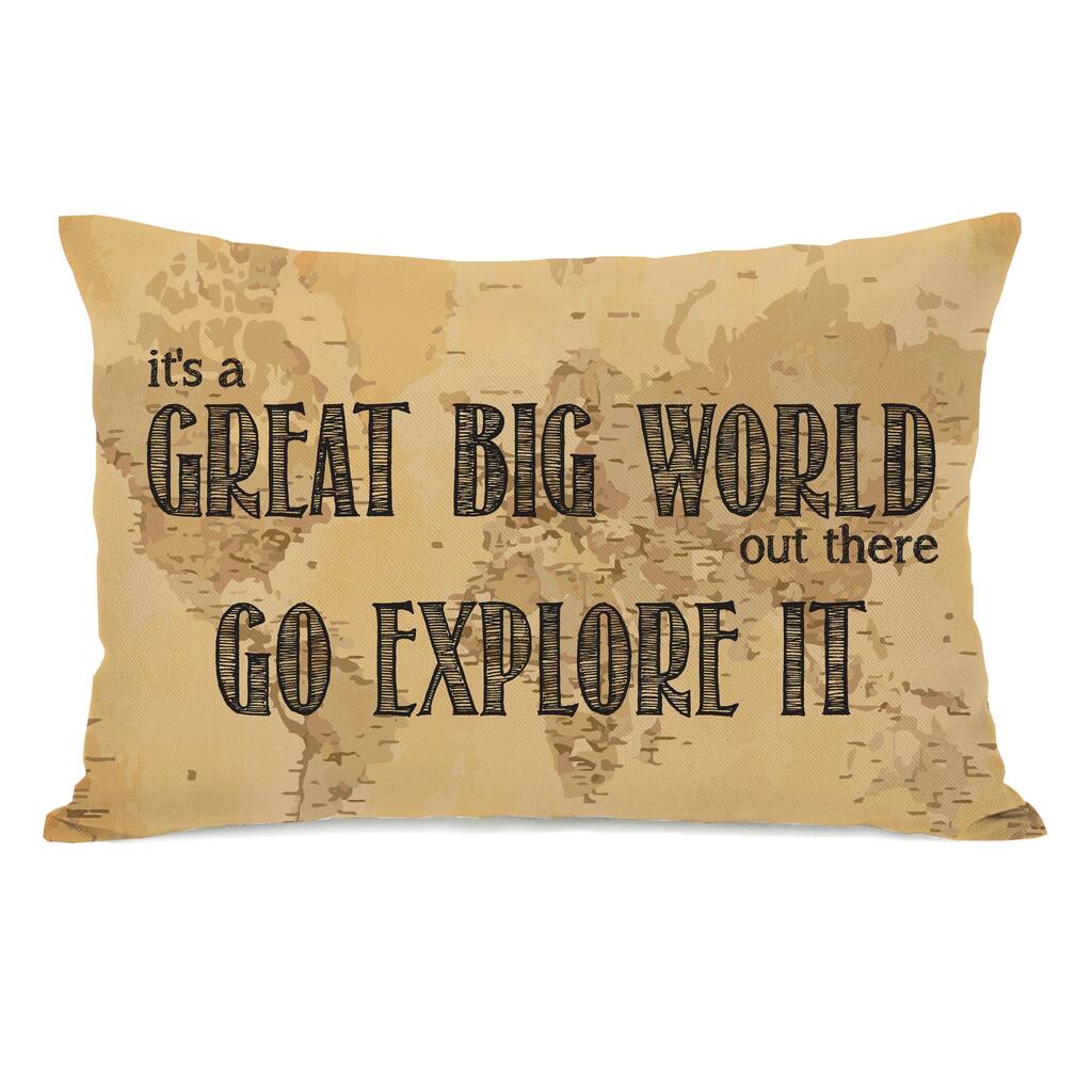 Great Big World Map 14x20 Pillow by OBC