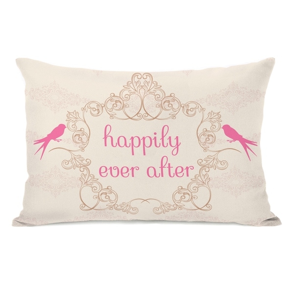 Happily Ever After - Cream Pink 14x20 Pillow by OBC