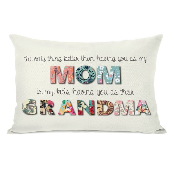 Mom Grandma Floral - Ivory Multi 14x20 Pillow by Pillow Talk