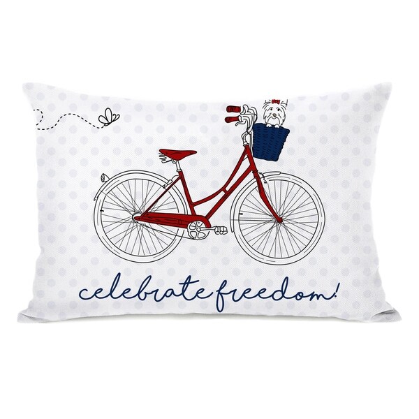 Celebrate Freedom Bike - White 14x20 Pillow by OBC