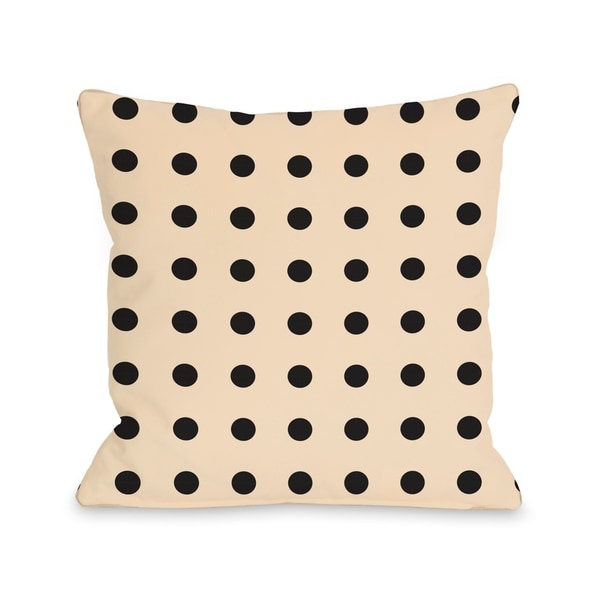 Penny Polka Dots Cream - Black 14x20 Pillow by OBC