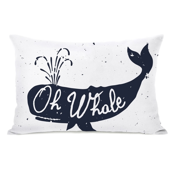 Oh Whale - White 14x20 Pillow by OBC