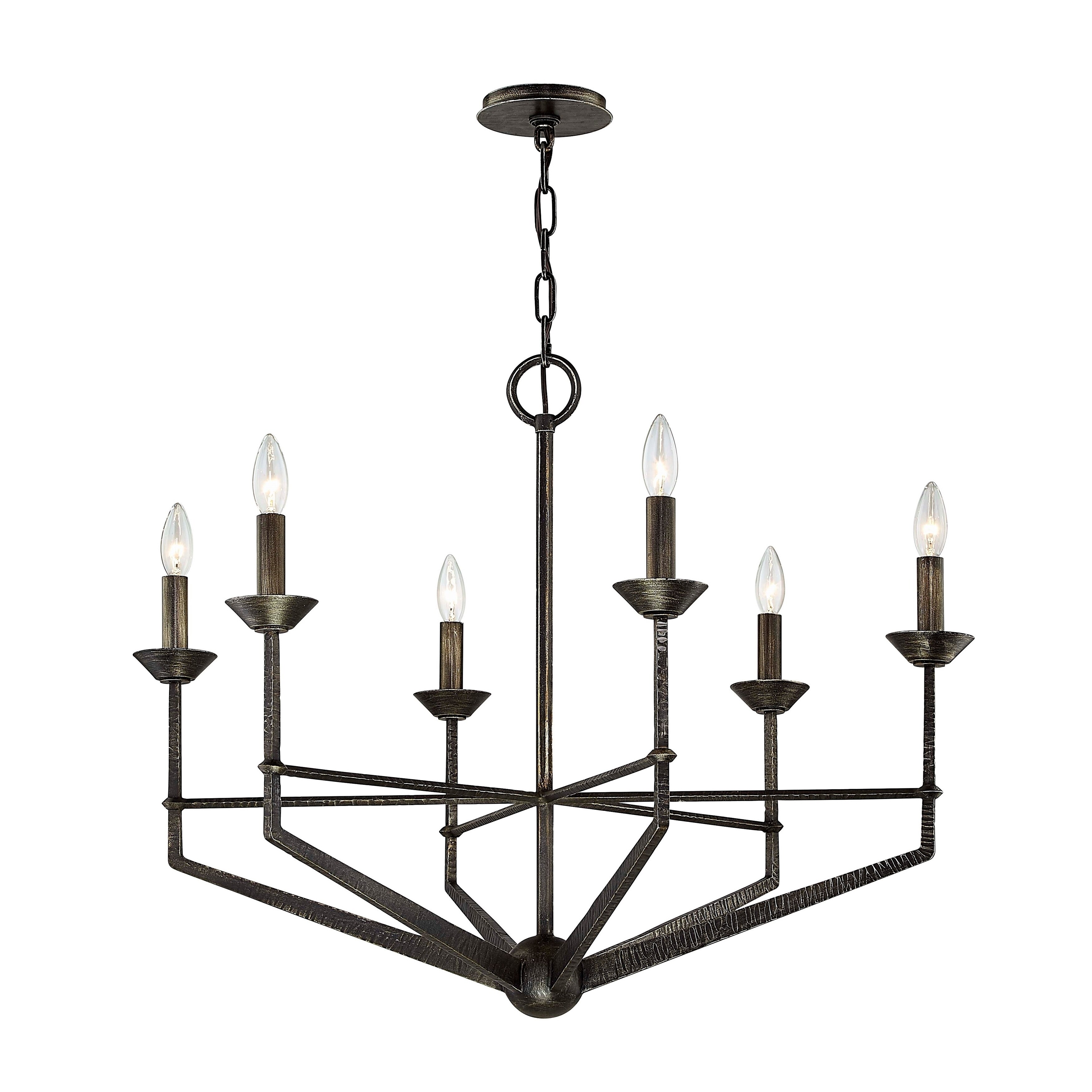 Troy Lighting Glasgow 6-light Pompeii Silver Chandelier - Chandeliers For Bedrooms by Overstock.com