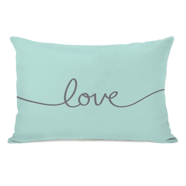 Shop Love Mix Match Gray Aqua 14x20 Pillow By Obc On Sale